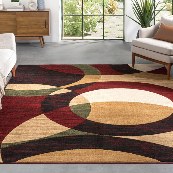 Ebern Designs Bingo Red Modern Geometric Rug & Reviews Wayfair Canada